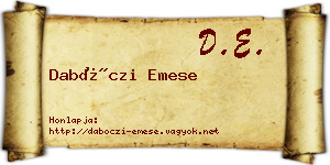 Dabóczi Emese névjegykártya